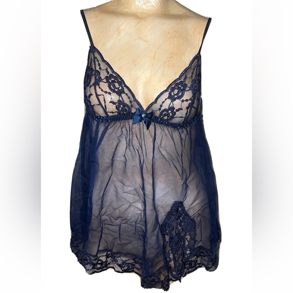 Frederick's of Hollywood Babydoll Lingerie Bundle Size Small Lace Mesh 2pc